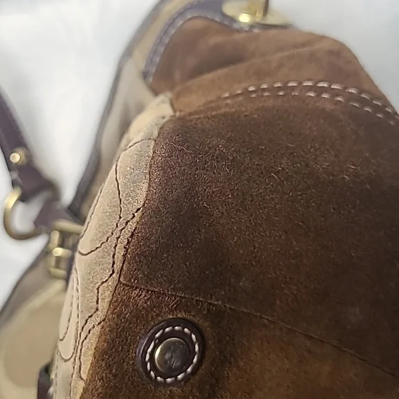 Coach Patchwork Patent Suede Signature C Jacquard Shopper Tote # F06Q-10388 - Picture 14 of 16